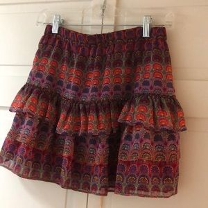 Ruffled mini skirt !!! With fun patter